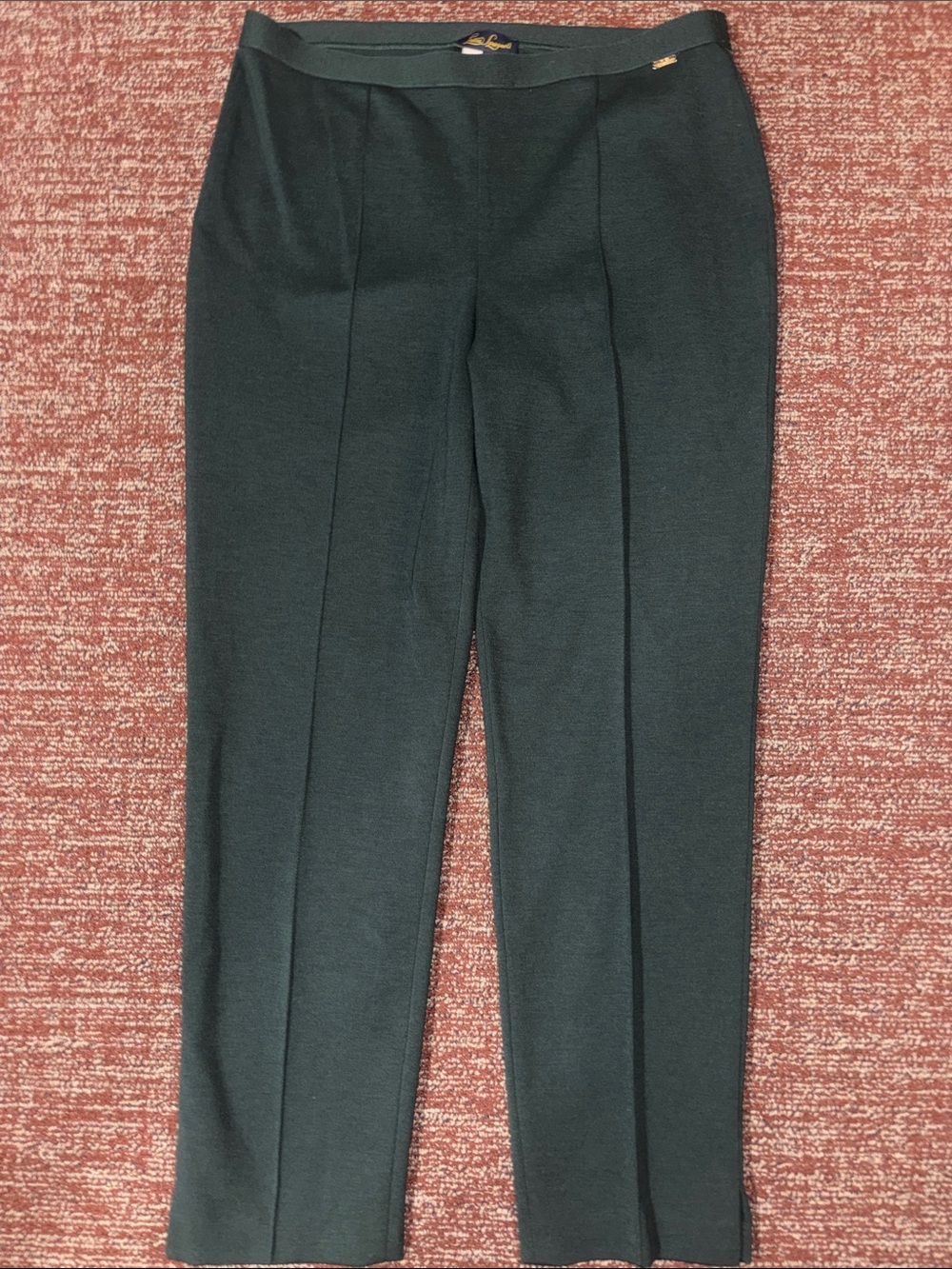 Luisa Spagnoli minuendo verde pull on trousers straight leg Italian wool trouser
